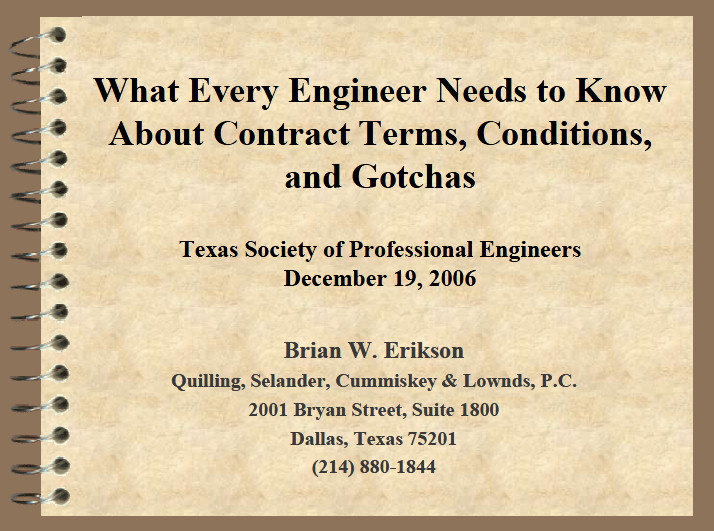 What Every Engineer Needs to Know About Contract Provisions